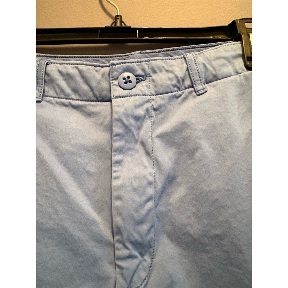 Cremieux Men's Chino Shorts Size 34 Light Blue Flat Front Button Fly - Picture 3 of 11